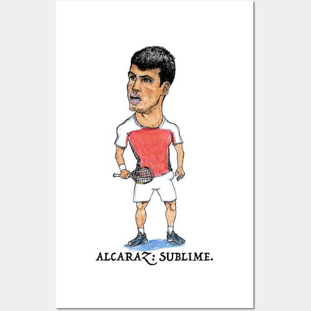 Carlos Alcaraz Pro tennis player Wall Art by dizzycat-biz